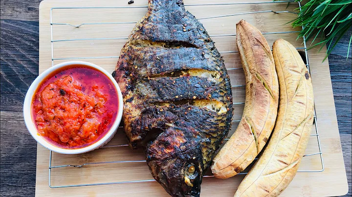 NIGERIAN BOLE : OVEN ROASTED PLANTAIN AND PEPPERED SAUCE WITH GRILLED TILAPIA FISH