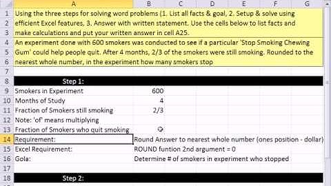 Excel 2010 Business Math 23: Fraction Business Math Word / Application Problem