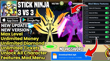 STICK NINJA 3v3 MOD APK | MOD MENU FEATURES & UNLOCK ALL |