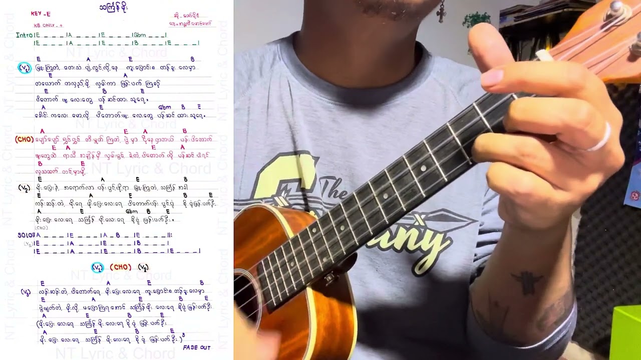 သင်္ကြန်မိုး [Ukulele Tutorial]သင်္ကြန်သီချင်းများ|Uke Can Do It