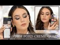 TOM FORD CRÈME EYESHADOW QUAD : ROSE TOPAZ & TIGER EYE || Swatches, Application + Review || 2 LOOKS