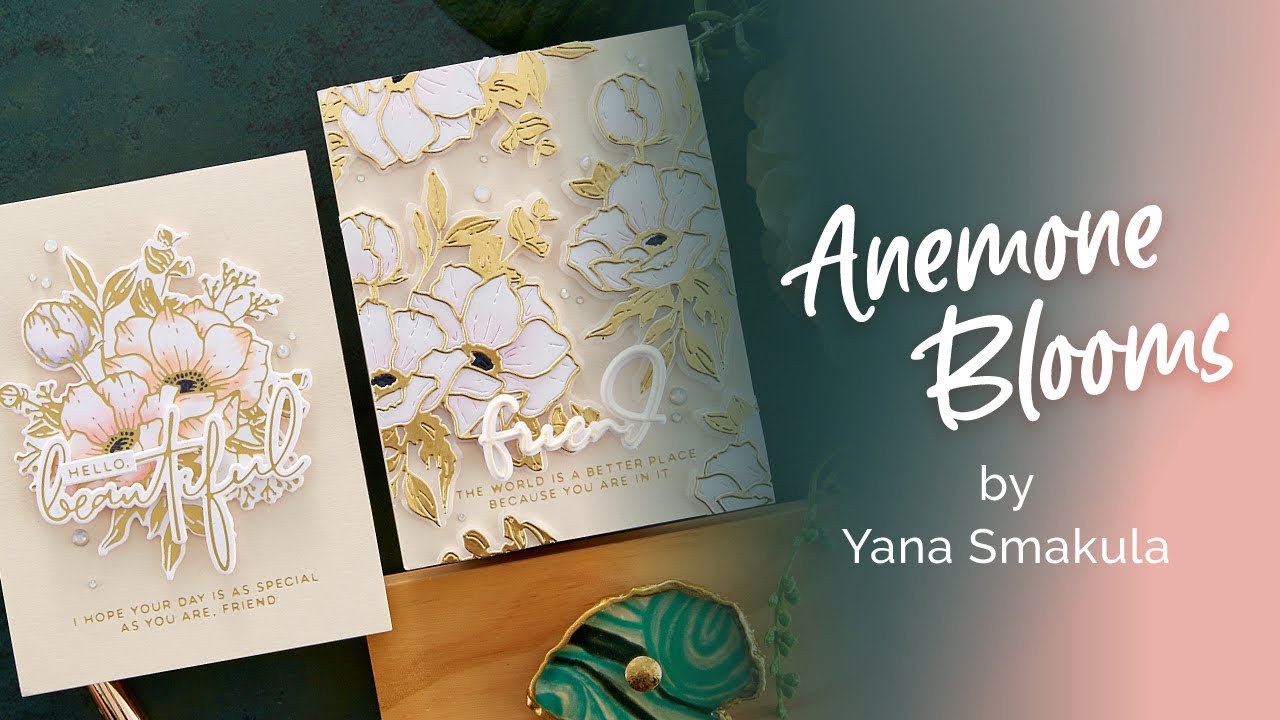 Spellbinders - Glimmer Hot Foil Plates and Die Set - Anemone