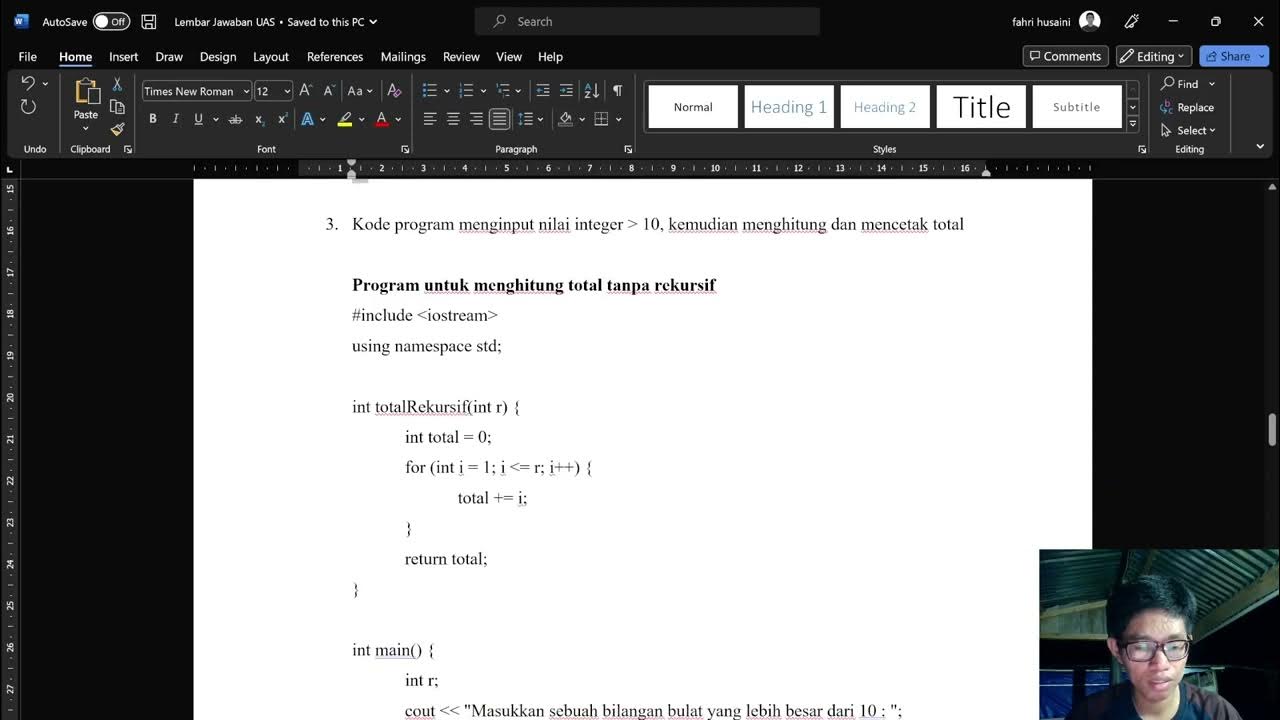 Presentasi UAS Algoritma Dan Pemrograman | UNSIA - YouTube