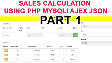 Simple POS Using PHP Mysqli AJAX JSON part 1