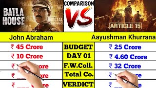 John Abraham movie Batla House vs Aayushman Khurrana movie Article 15 box office comparison।।