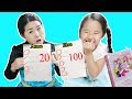 수지의 학교놀이 엘사 안나 받아쓰기 놀이 시크릿쥬쥬 젤리 풍선 장난감 Elsa and Anna go to school with school toys