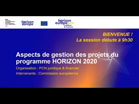 Webinaire management et dissémination des projets Horizon 2020