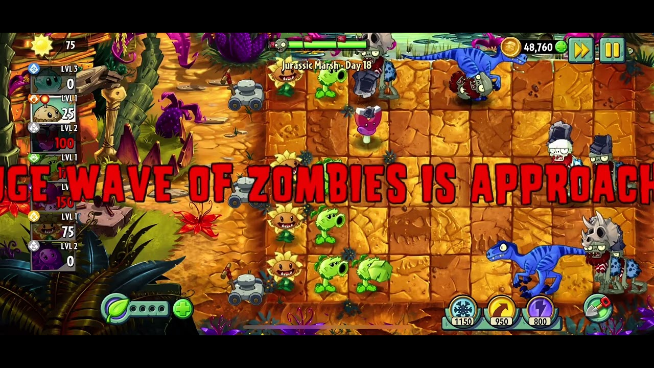 Plants vs Zombies 2 - Jurassic Marsh - Day 18 - 2025 Gameplay - YouTube