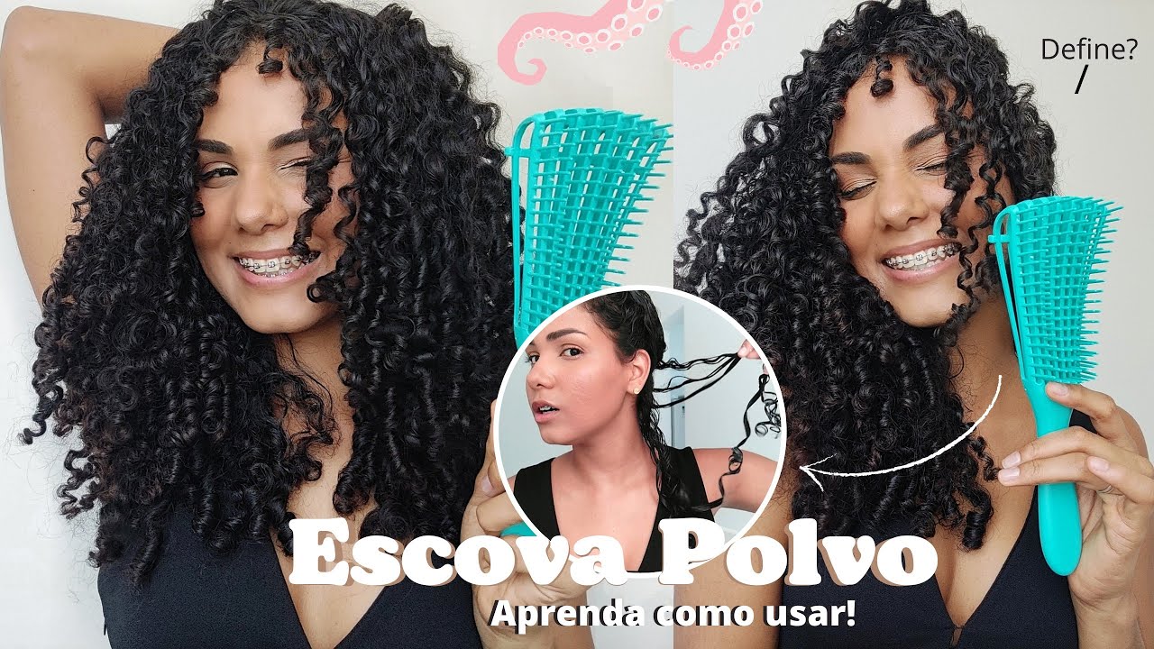 Testando Escova Polvo 🐙 | Como Usar? Define os Cachos? - YouTube