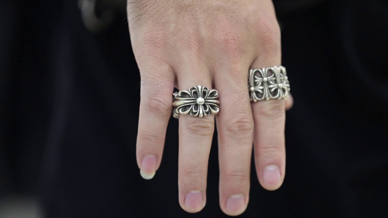 [ QTN.VN ] Hands on : chrome hearts cemetery ring and double floral ring .