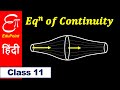 🔴 Equation of Continuity || for Class 11 in HINDI