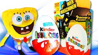 Kinder Surprise Eggs Unboxing With Spongebob Power Maschienen Machines
