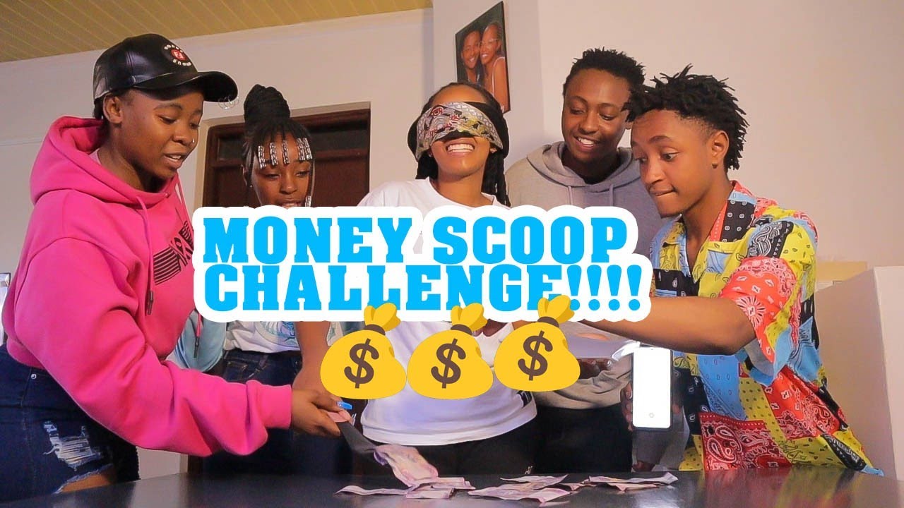 scoop the money challenge// they cheated😭 YouTube