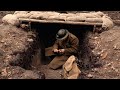 My First Night Sleeping in a WW2 Foxhole: Trench Coat, Helmet, Genuine WW2 Gear