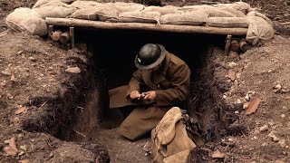 My First Night Sleeping in a WW2 Foxhole: Trench Coat, Helmet, Genuine WW2 Gear