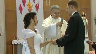 Wedding Vows & Rings Exchange at Our Lady Queen of Poland Church in Scarborough Toronto