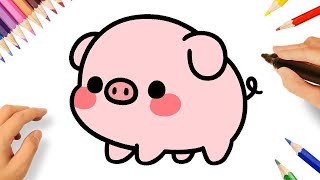 Cómo Dibujar Un Cerdito Kawaii Facil