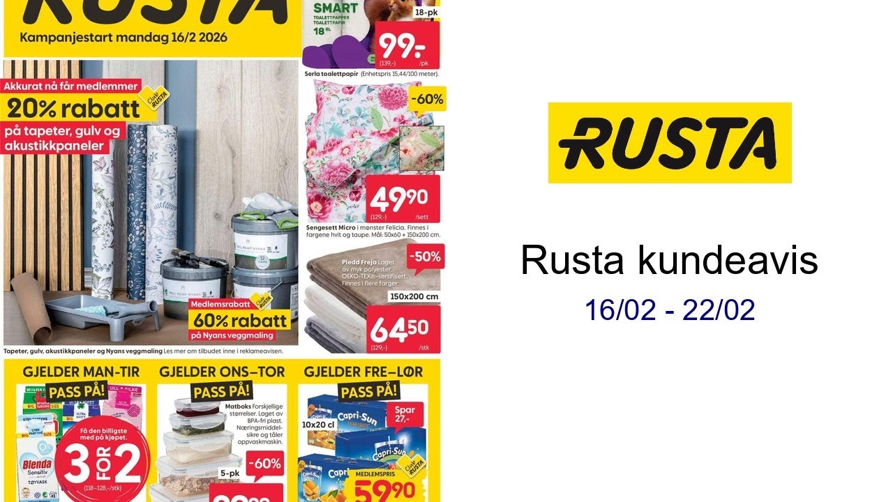 Rusta kundeavis 16/02 - 22/02