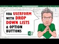 Create a VBA Userform with Drop Down Lists & Option Buttons