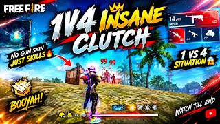 1V4 INSANE CLUTCH 😱 | 15 Kills in Free Fire | BOOYAH! FreeFire  