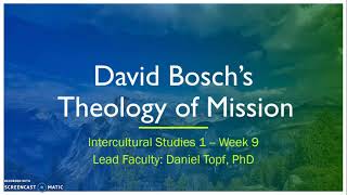 Bosch   Theology of Mission 1