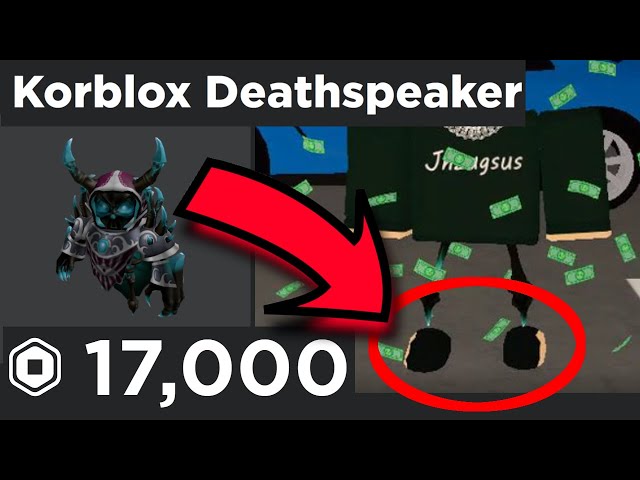 Korblox deathspeaker: The item that's overprized. : r/roblox