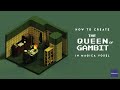 How to create the queen of gambit  voxel art timelapse