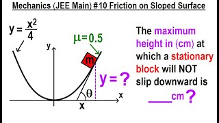 JEE Main Physics Mechanics #10 Friction on Sloped Surface