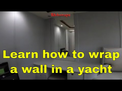 Learn how to wrap a wall in a yacht using Di Noc Leather vinyl Architectural film. Rm wraps