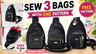 You'll Never Throw Away Old Jeans Again | 3 Bags from One Pattern | Free Pattern