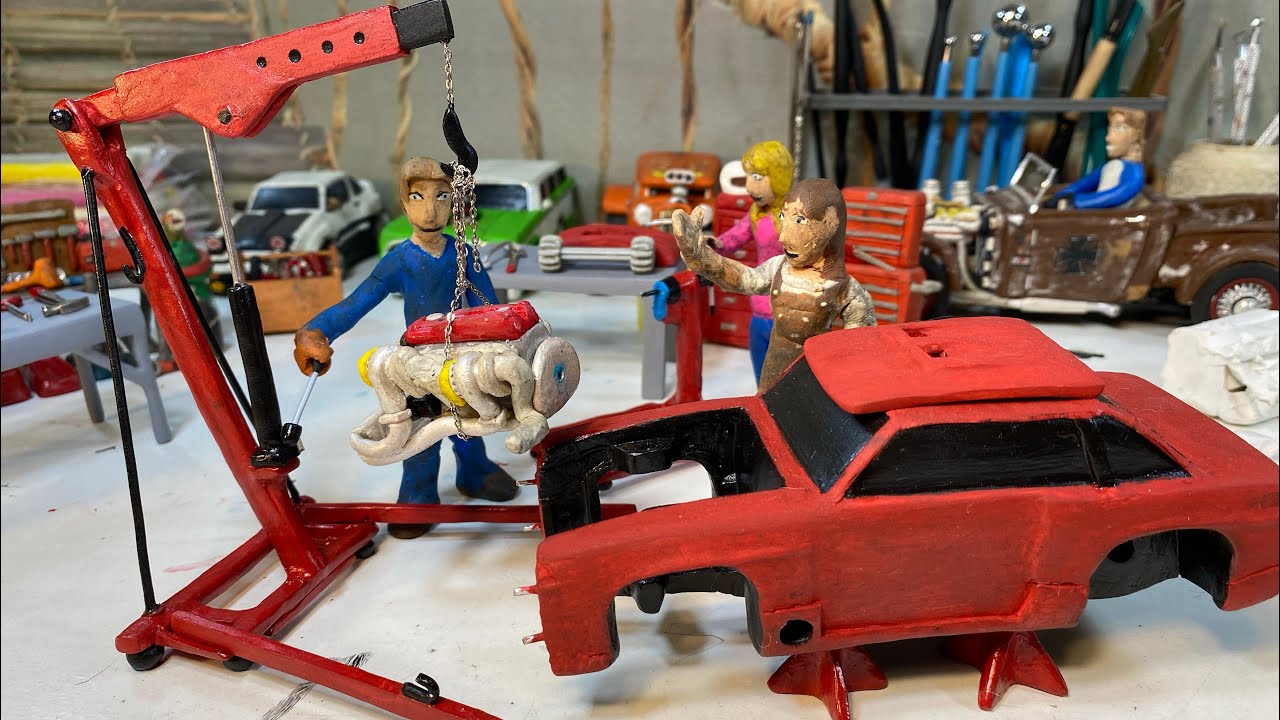 Adding to The Clay Car Work Shop! How To Make a Clay Engine Crane ...