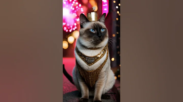 Watch the video about Cheers to 2025! from your loving Siamese cutie cat! #meow #felinefashion #catlover #cutecat #shorts
