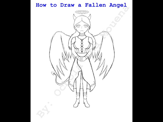 Fall Angel Drawing - Jacqueline Jermyn - Jose Art Gallery