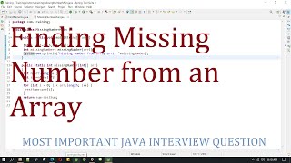 Find missing number from an array of consecutive number