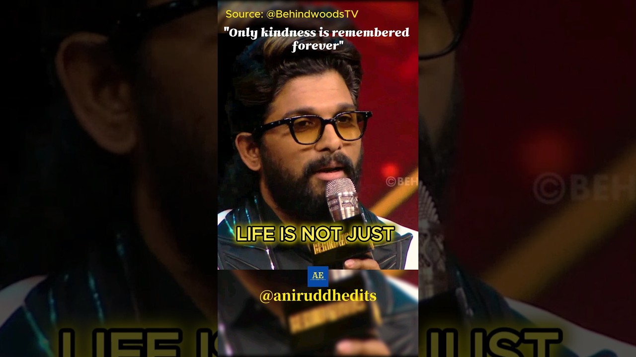 "Only kindness is remembered forever" The Stylish Actor "Allu Arjun"😎❤️ 
