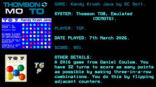 Kandy Krush Java - DC Soft - Thomson TO8 - Emulated (DCMOTO) - 951 points. screenshot 2