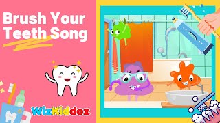 Brush Your Teeth *New*  | Nursery Rhymes | 2 Minute Tooth Brushing Song for Kids | WizKiddoz