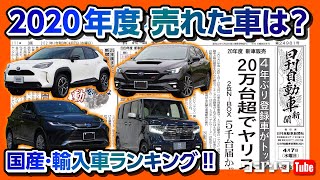 【2020年一番売れた車は?】新型ハリアーやアルファードは何位?! 2020年度新車販売ランキング!! 国産車･輸入車で売れた車は? などニュース3本 【ワンソクNEWS2021.4.8】