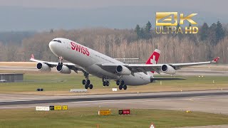 Airbus A340-313 from Swiss International Air Lines HB-JMH departure at Zurich Airport ZRH