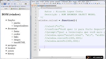 Universidade XTI - JavaScript - 37 - BOM  Browser Object Model