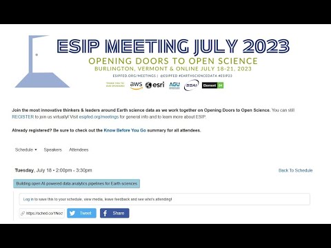 2023 July ESIP Meeting: Full Schedule