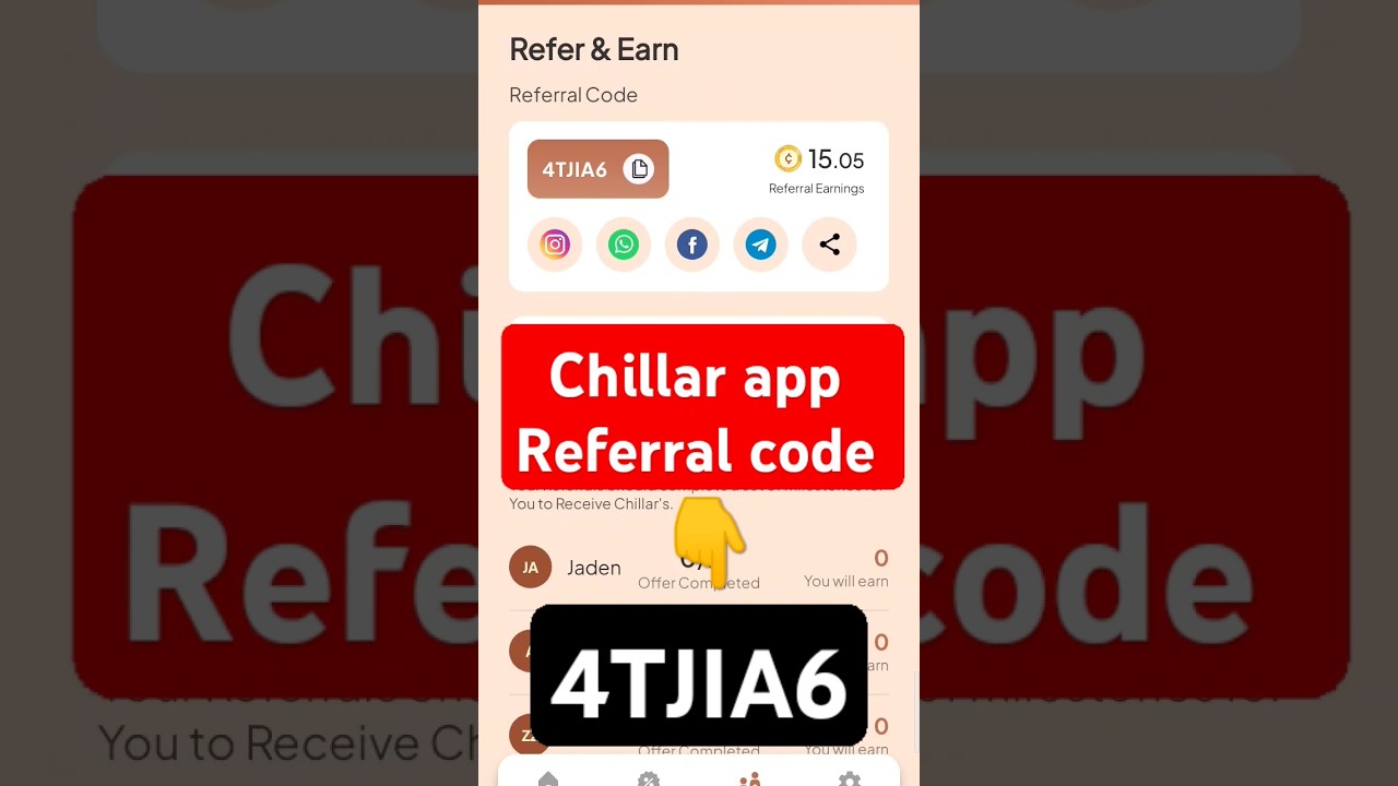 chillar app referral code 