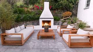 Outdoor Patio Designs With Grill And Fireplace
