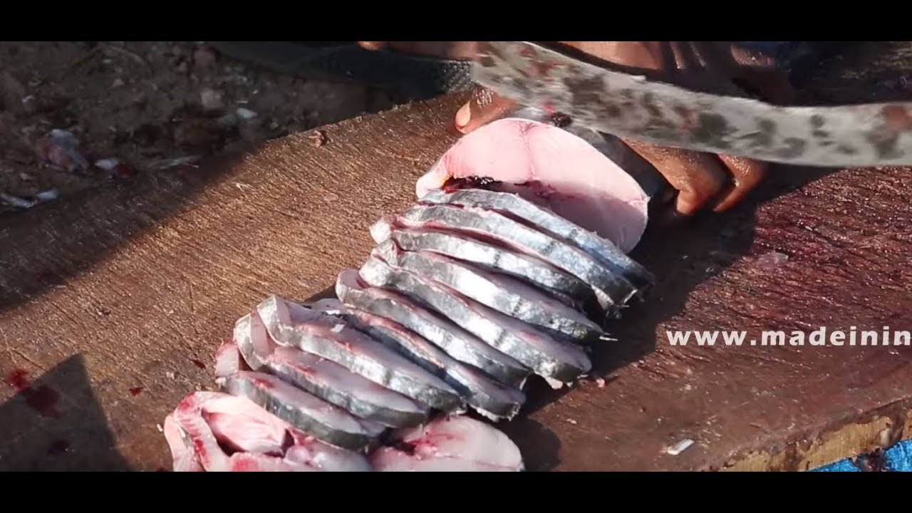 King Fish Cleaning and Cutting | Amazing Fish Cutting Styles street food | STREET FOOD