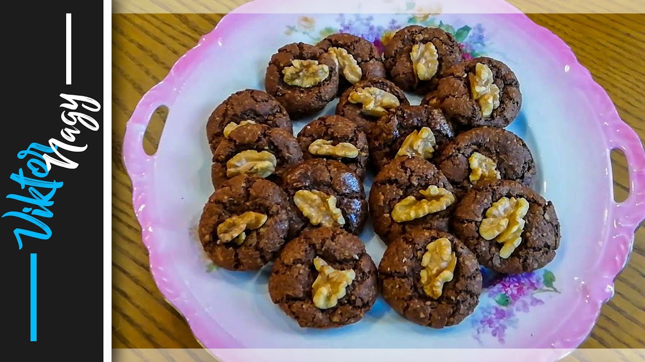 Vianočné čokoládové pusinky s vlašskými orechmi | Viktor Nagy | Vianočné recepty