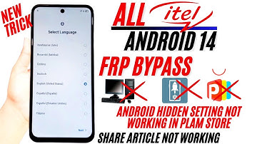 All Itel Android 14 : GOOGLE/FRP BYPASS Without Pc - No Android Hidden Setting - Setting Not Opening