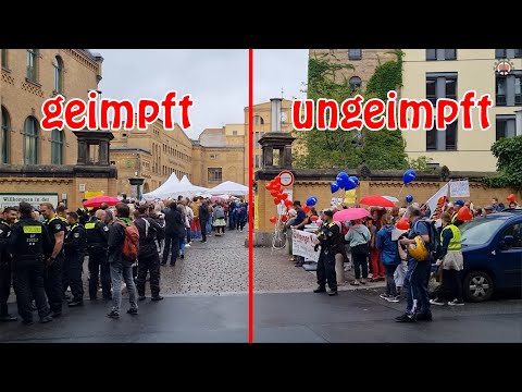 Charité Sommerfest nur für Geimpfte, Ungeimpfte protestieren am Eingang, Berlin, 01.07.2022