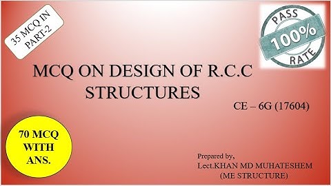 mcq on design of R.C.C structures part-2||17604