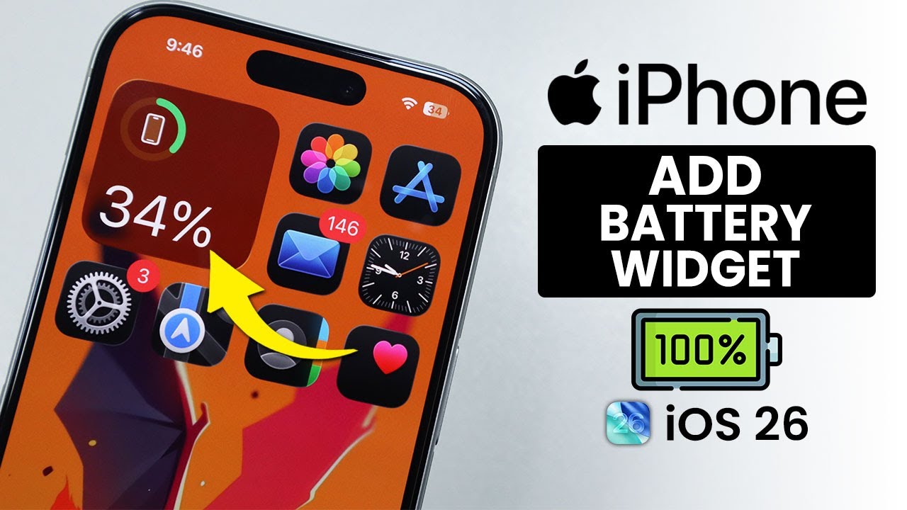 [iOS 26] How to Add Battery Widget on iPhone Lock Screen - YouTube