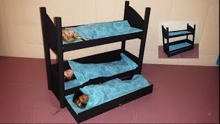 Hey. Hope your having a great day :D here I made a triple bunk bed for Dolls with wood. Enjoy this video. Like and subscribe for 